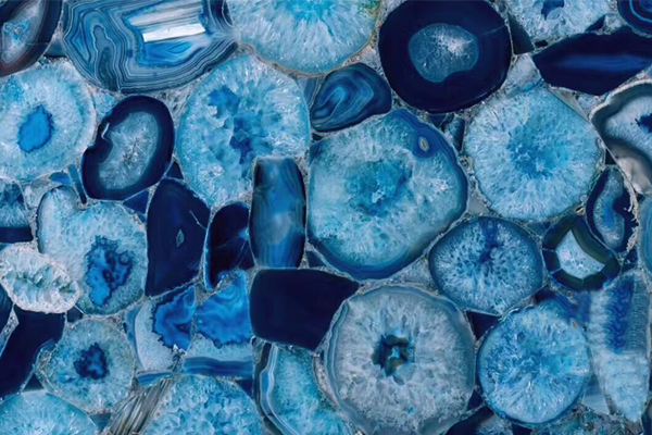 Blue agate semiprecious stone