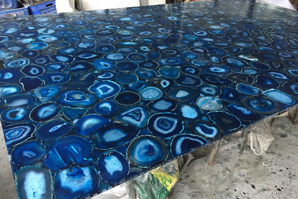 blue agate slab stone