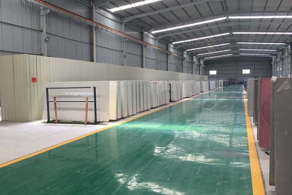 Artificial quartz slab warehouse in China
