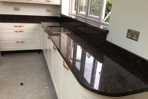 Tan brown granite kitchen top