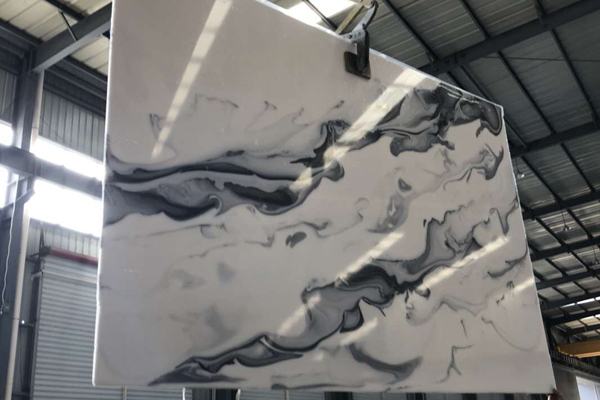 Black and white onyx artificial slab