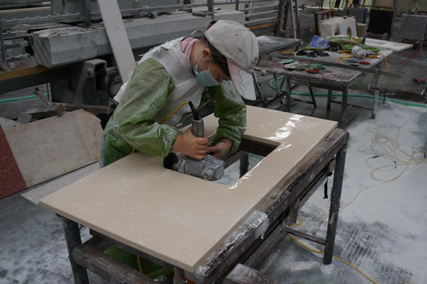 marble slab vanity top fabrication