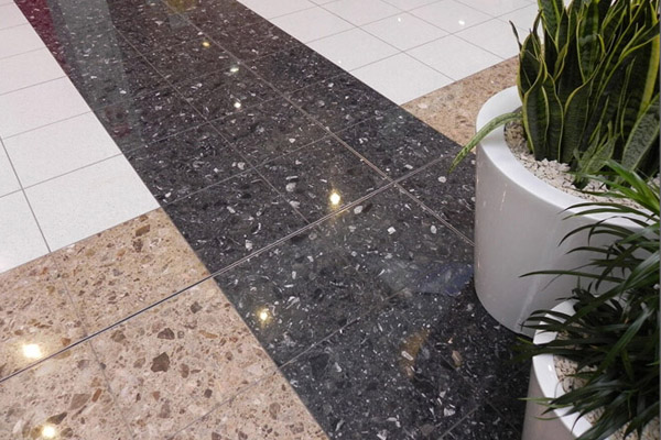 agglomerate marble tiles floor