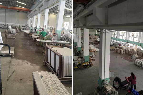 white quartz countertops fabrication factory 
