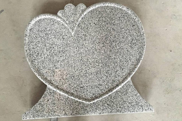 heart type white granite headstone 