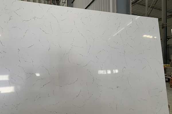 grey vein white surface quartz slab 