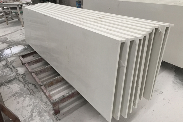 pure white marble bench top 