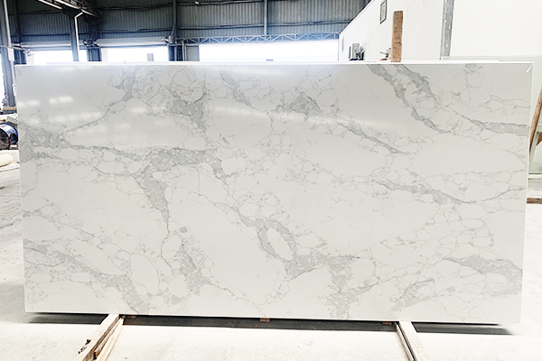 grey vein white quartz surface 