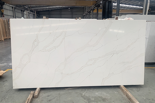 gold vein Calcutta white quartz slab