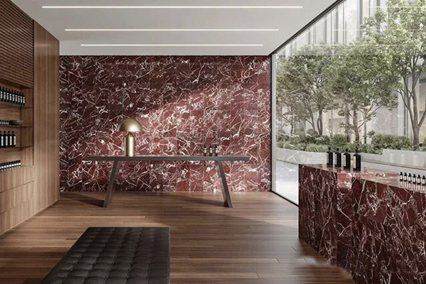 wall cladding red natural marble slab