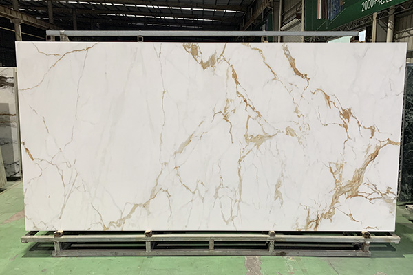 golden vein white sintered stone slab
