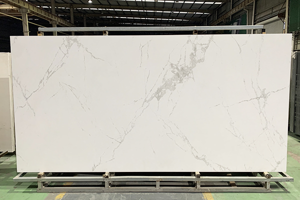 Snow White sintered stone with grey veins