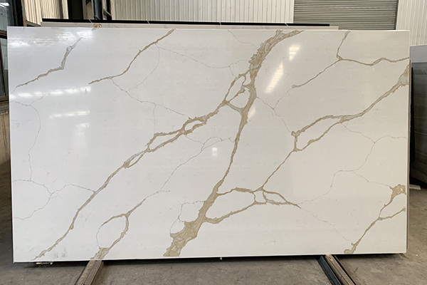 calacatta gold quartz surface slab