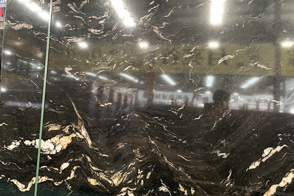 golden vein black granite countertop