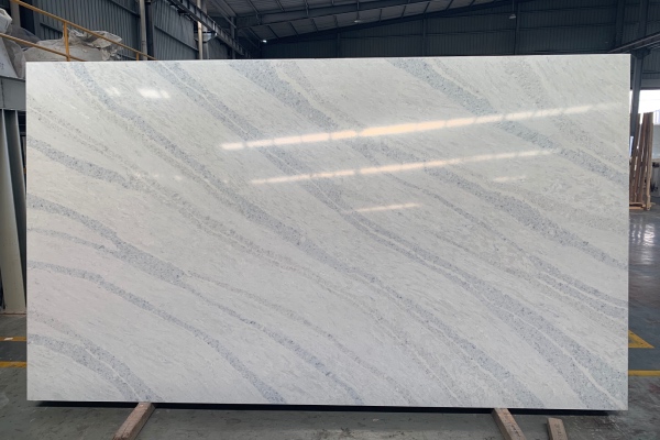 blue vein white quartz slab