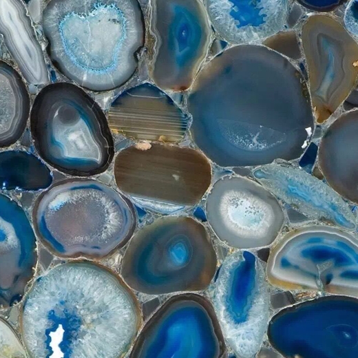 agate bleue pierre semi-précieuse