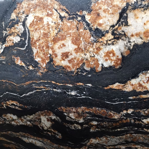 granit naturel veiné noir et or