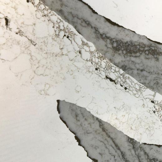 Dramatic veining marble like quartz slab