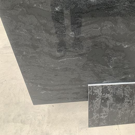 Concrete grey Quartz Slab Leathered surface