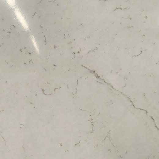 White Carrara quartz slab for kitchen countertops